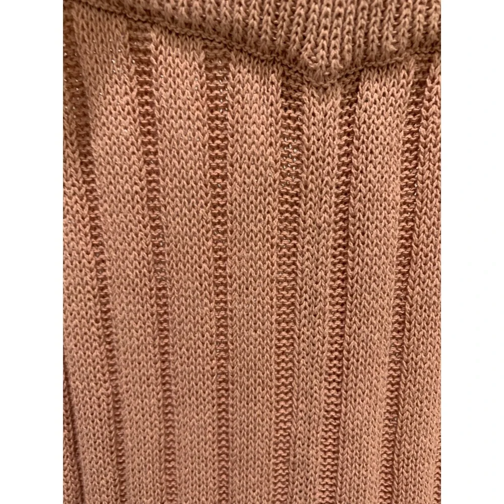 Free People Beach Rib Knit Wide Leg Pants Dusty Rose Pink XL Boho Loungewear